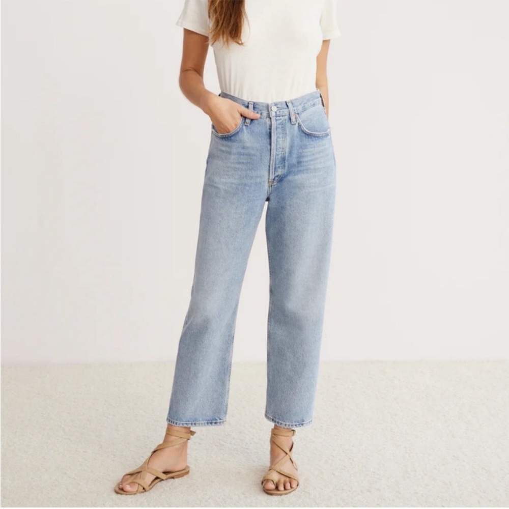 NWT Agolde 90s Crop Mid Rise Loose Straight in Replica. Size 27.